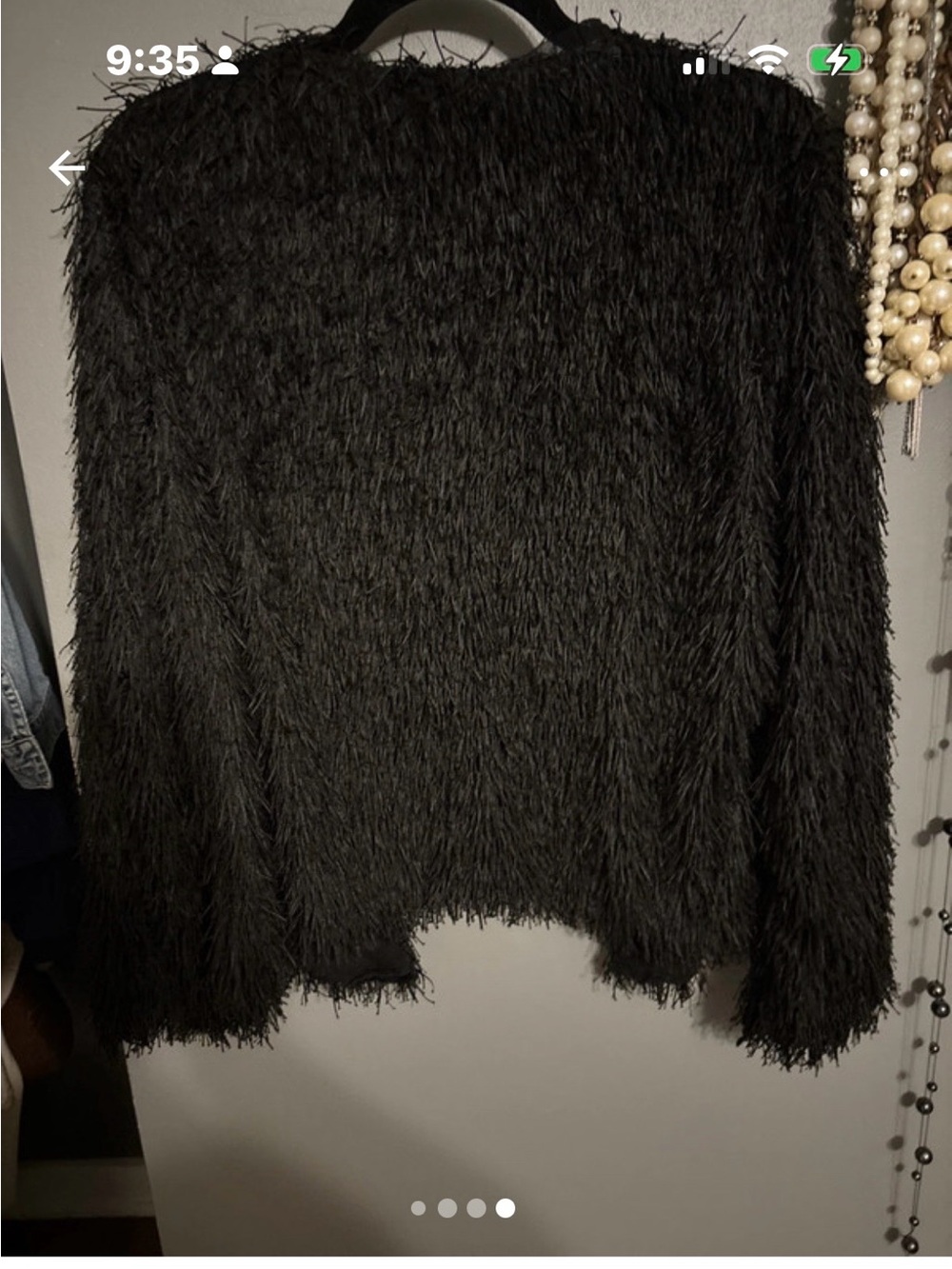 Max Studio Black Eyelash-Trim Open Cardigan - Picture 4 of 4